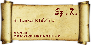 Szlamka Klára névjegykártya