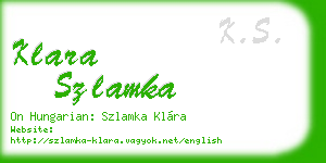 klara szlamka business card