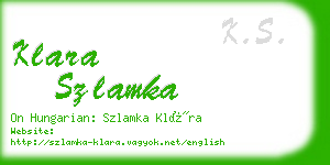 klara szlamka business card